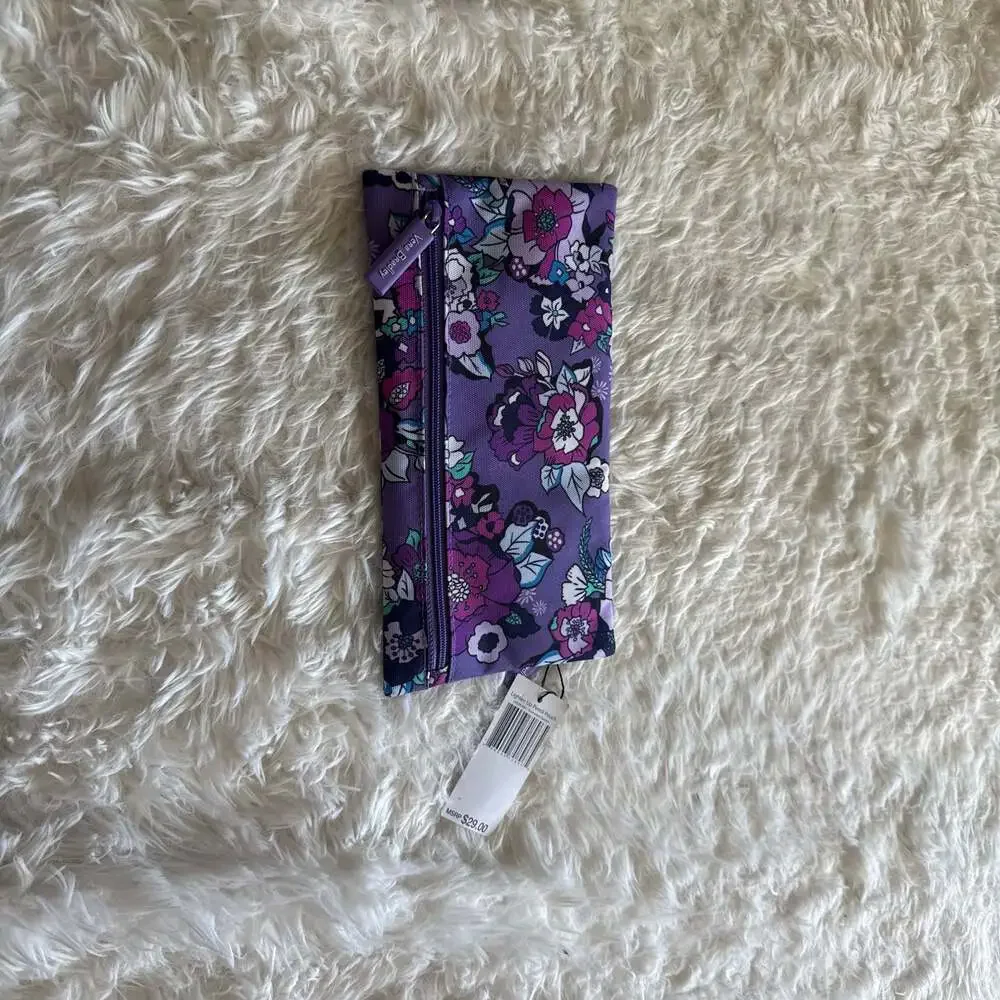 Vera Bradley Lighten Up Pencil‎ Pouch in Enchanted Garden Pattern